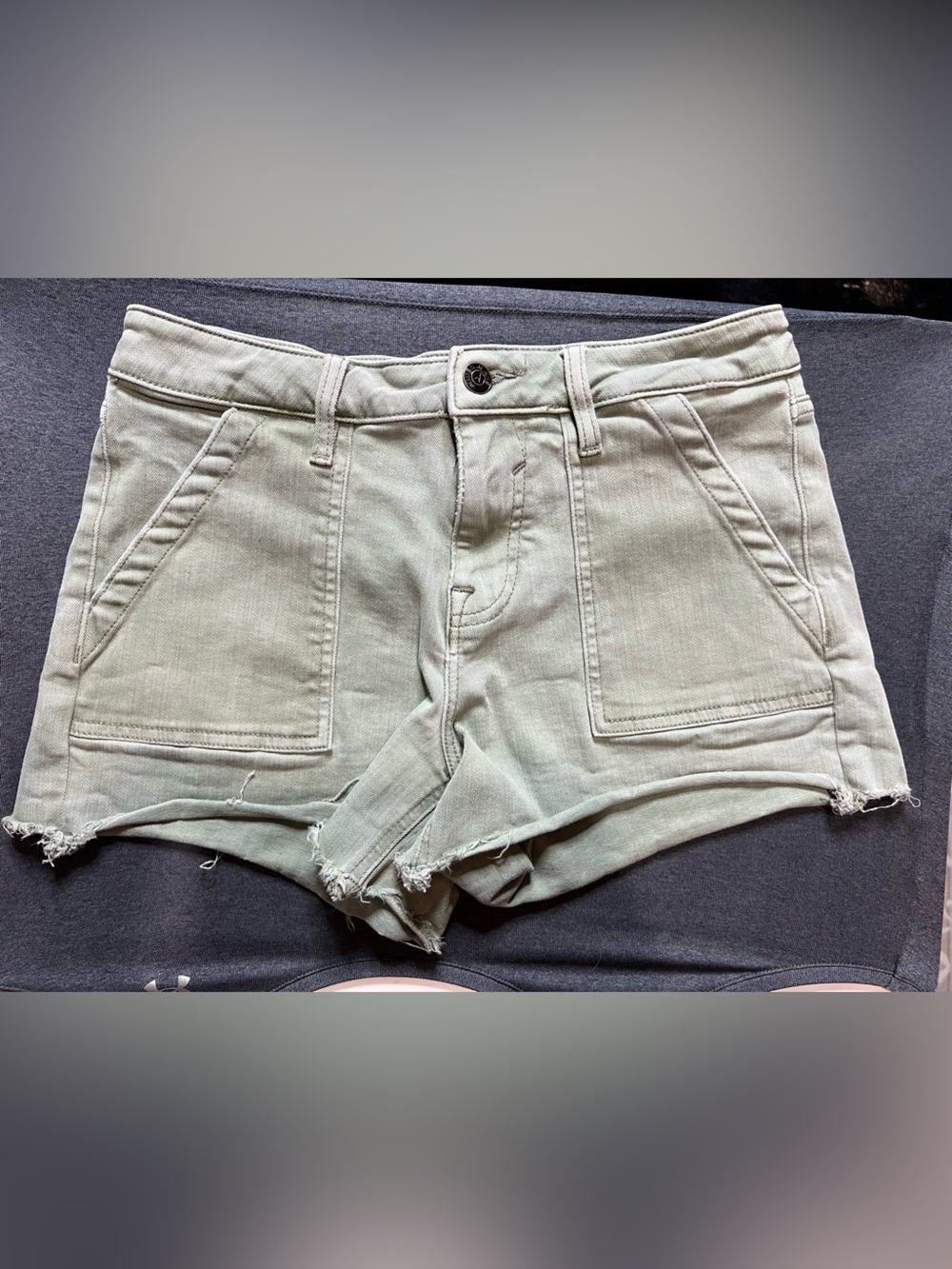 Vigoss Olive Green Denim Cutoff Shorts